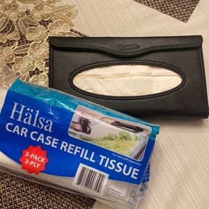 Car visor tissue holder